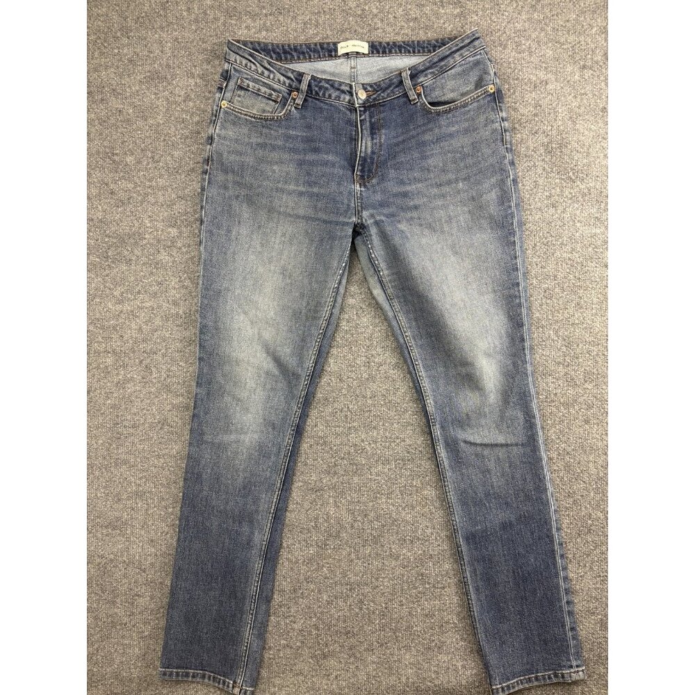 Dish Denim Jeans Womens Medium Blue Mid Rise Straight & Narrow Stretch Skinny